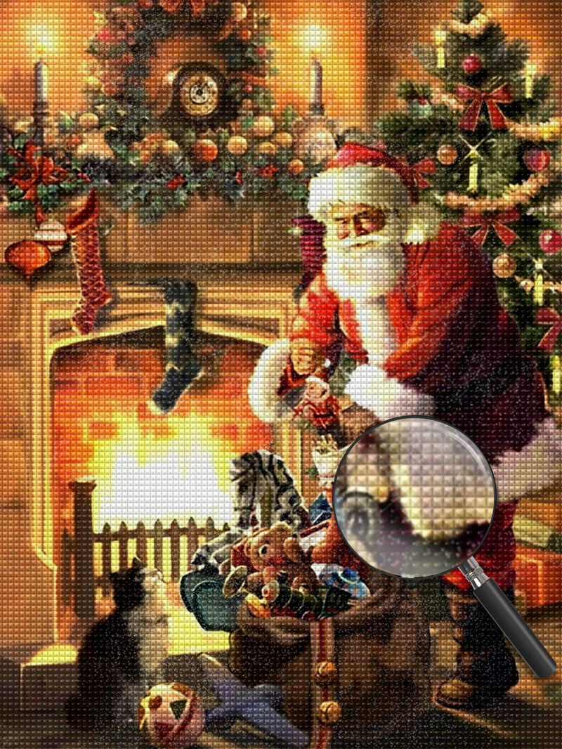 Père Noël et la Flamme Broderie Diamant