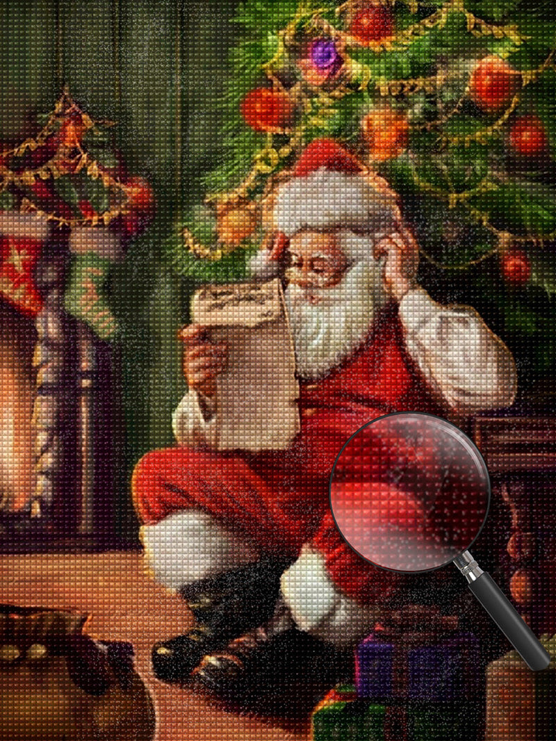 Père Noël Détendu Broderie Diamant