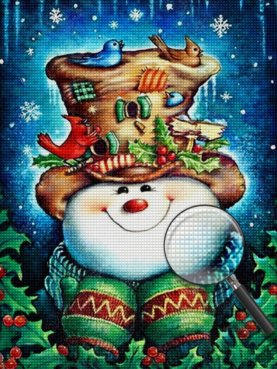 Bonhomme de Neige Mignon et Enrobé Broderie Diamant