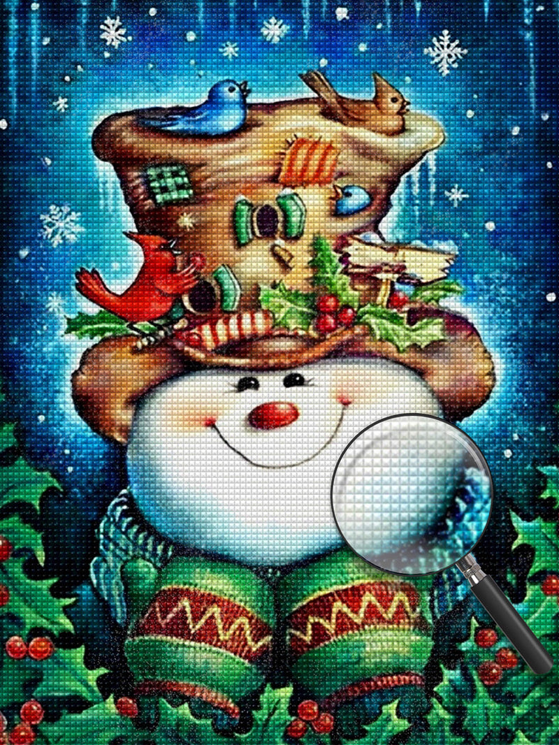 Bonhomme de Neige Mignon et Enrobé Broderie Diamant