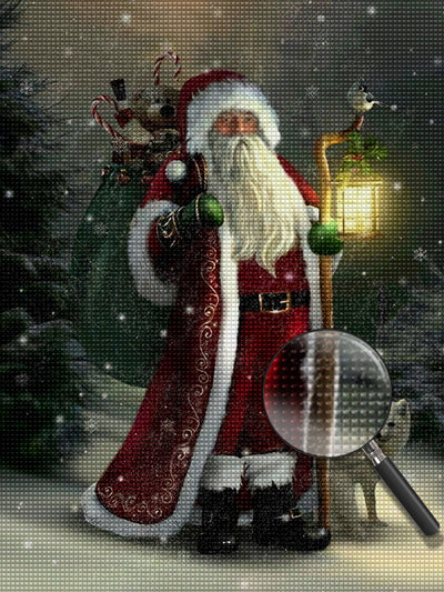 Père Noël et le Renard Blanc Broderie Diamant