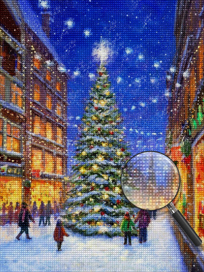 Sapin de Noël dans le Soir Broderie Diamant