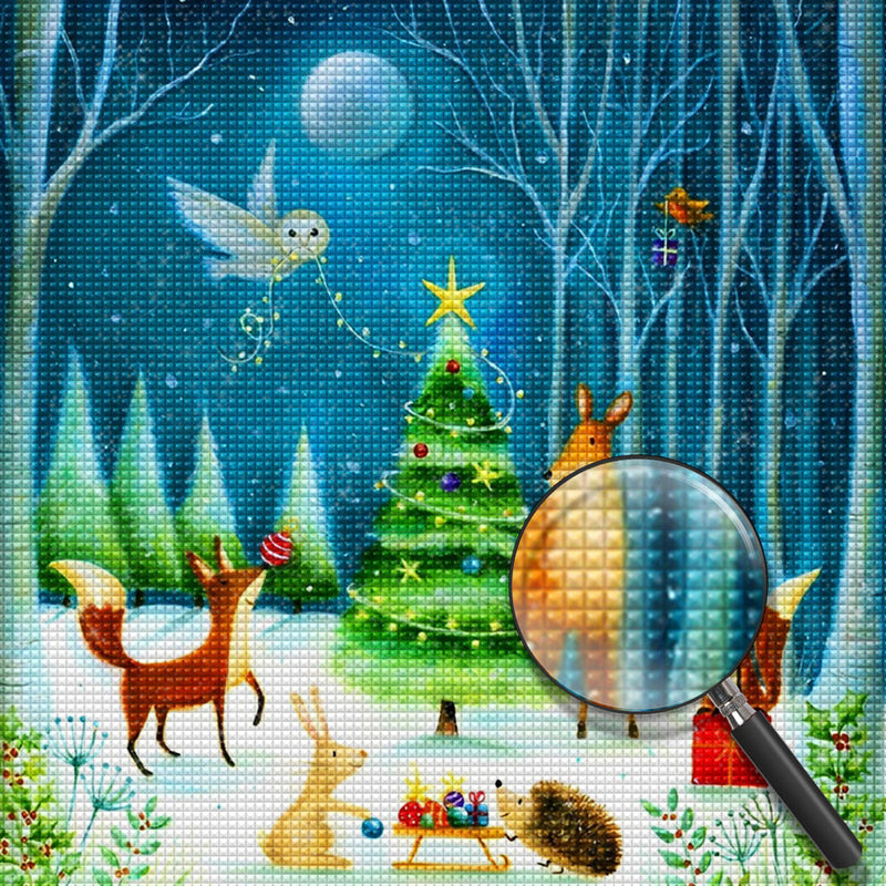 Noël dans la Forêt Broderie Diamant
