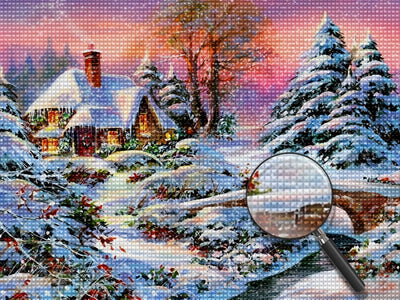 Paysage de Noël Fête Broderie Diamant