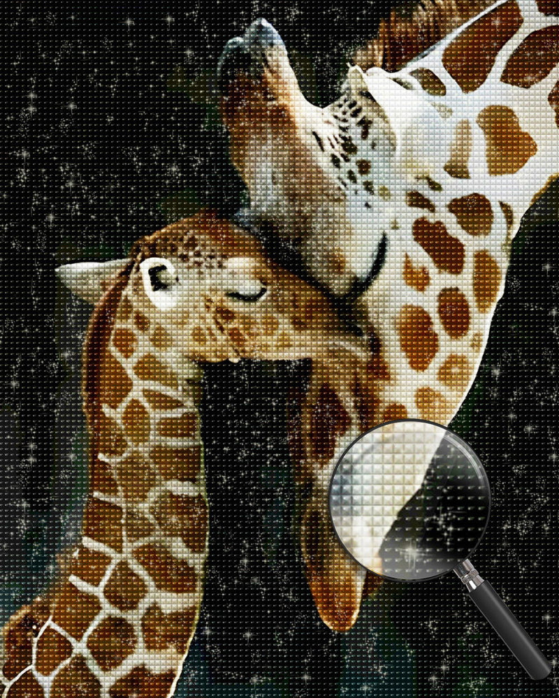 Mère Girafe et Son Bébé Intimes Broderie Diamant