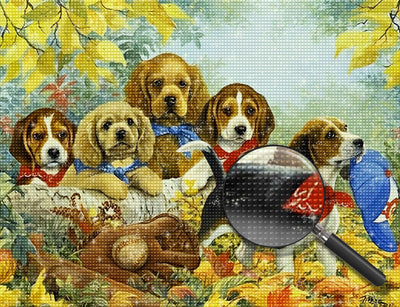 Chien Beagles et Cockers Anglais Broderie Diamant