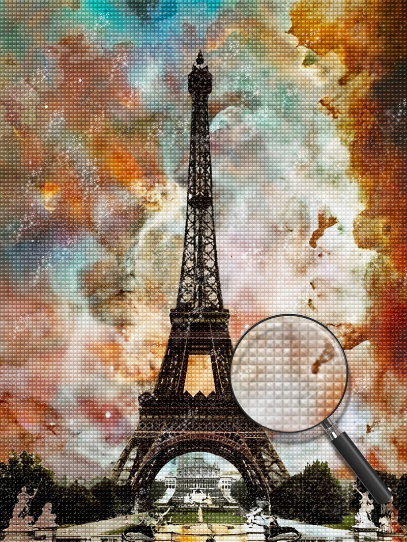Tour Eiffel et le Ciel Magnifique Broderie Diamant