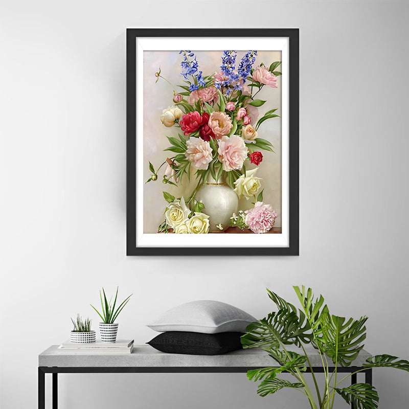 Belles Pivoines et Roses Broderie Diamant