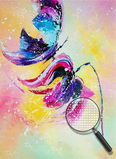 Papillon et Coquelicot Multicolores Broderie Diamant
