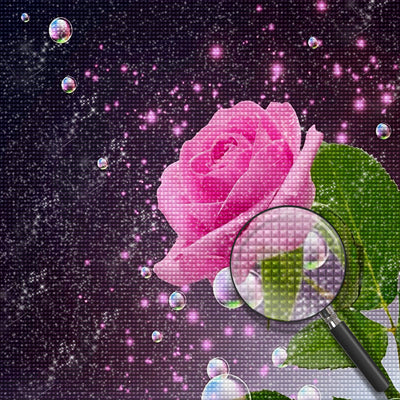 Belle Rose avec des Rosées Broderie Diamant