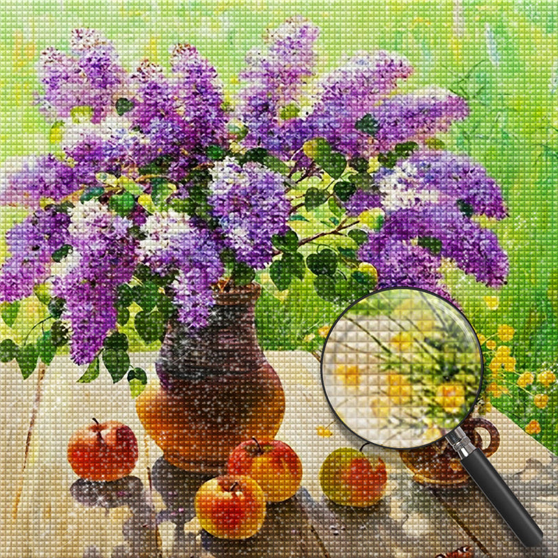 Lilas et Pommes Broderie Diamant