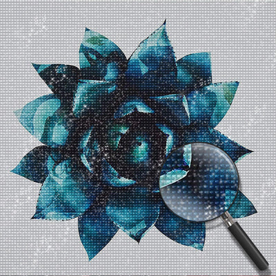 Lotus Bleu Foncé Broderie Diamant