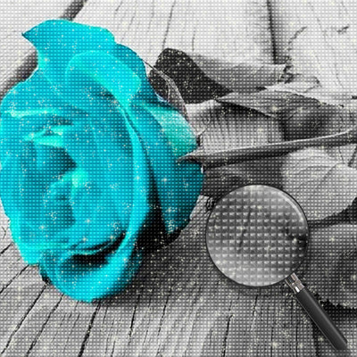 Rose Bleu Broderie Diamant