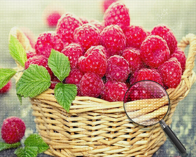 Une Corbeille de Framboises Broderie Diamant