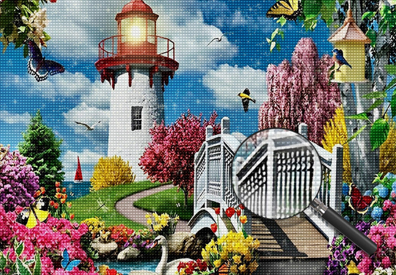 Jardin et Phare Broderie Diamant