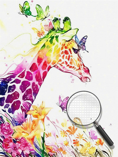 Girafe Multicolore Broderie Diamant