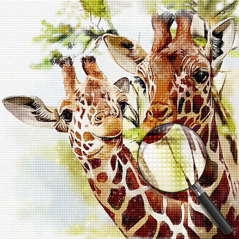 Couple de Girafes Broderie Diamant