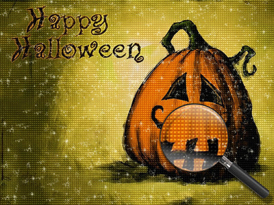 Citrouille d'Halloween Desséchée Broderie Diamant