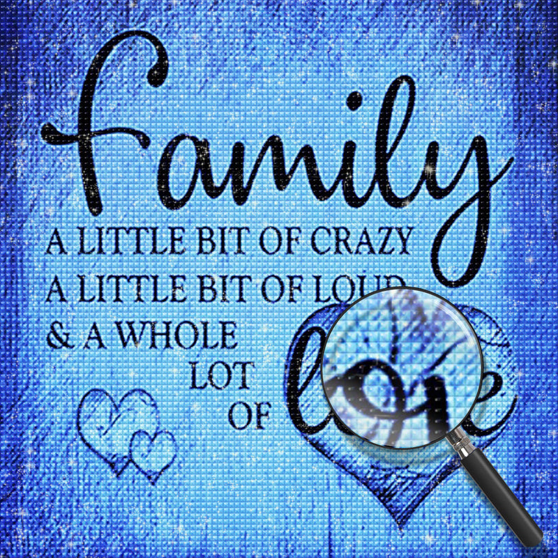 Famille et Amour Bleu Broderie Diamant