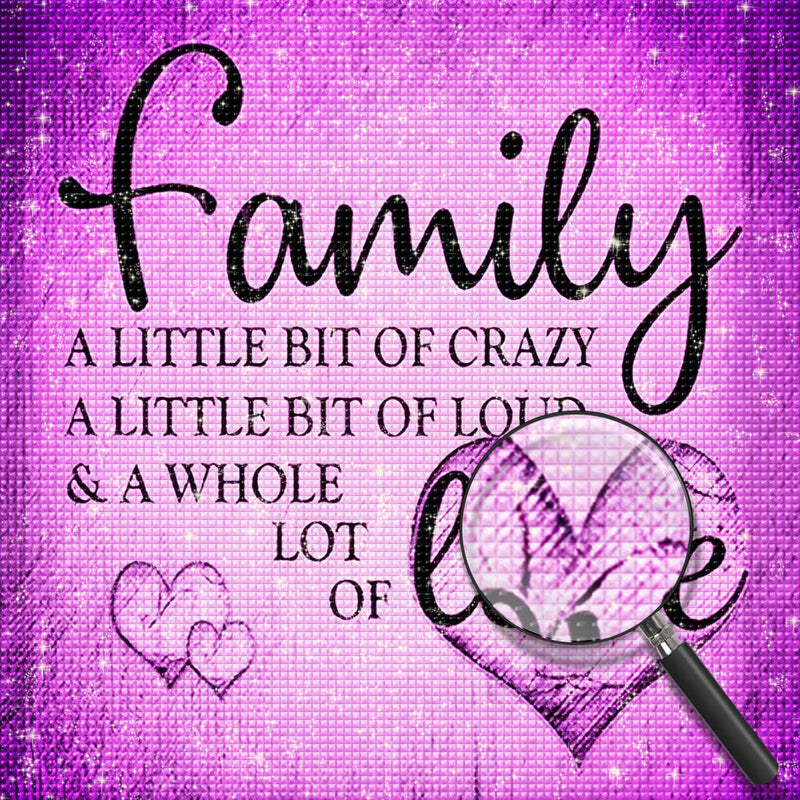 Famille et Amour Violet Broderie Diamant