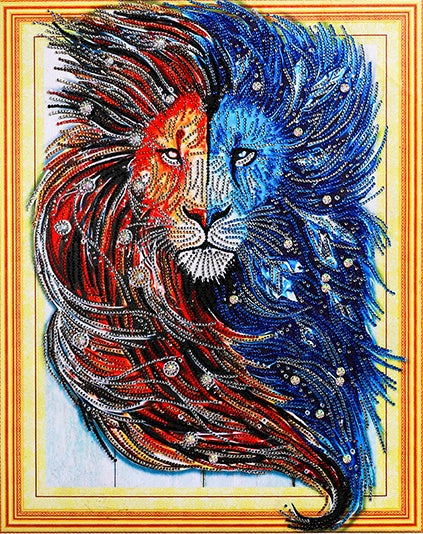 Forme Spéciale Lion Animal Broderie Diamant DPLIONH002