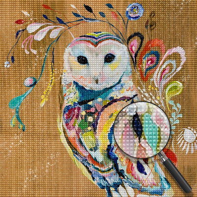 Hibou de Style de Peiture à l'Huile Broderie Diamant