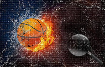Basket-ball de l'Eau et de la Flamme Broderie Diamant