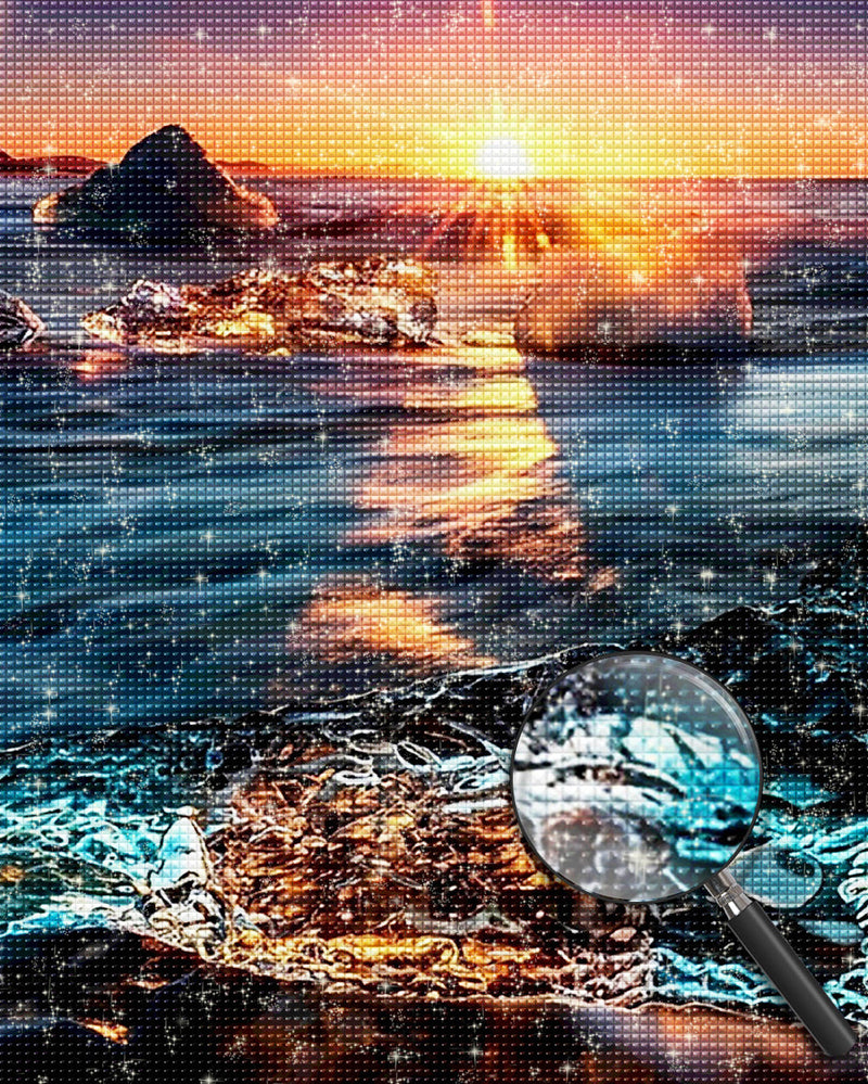 La Mer et les Récifs Broderie Diamant