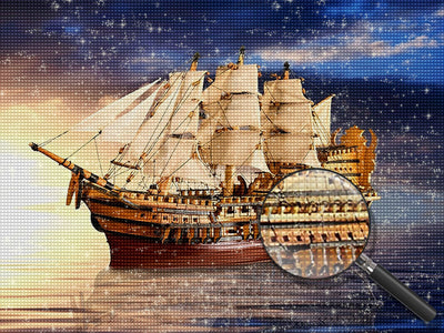 Bateau à Voile Broderie Diamant