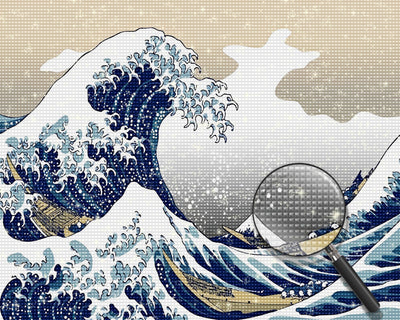 L'ukiyo-e et les Vagues Broderie Diamant