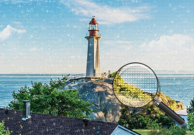 Phare et Ile Broderie Diamant