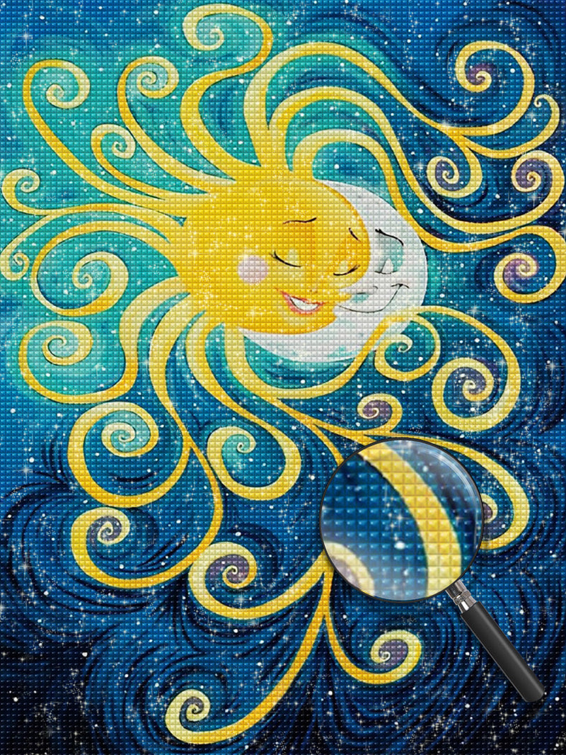 Le Soleil et la Lune Broderie Diamant