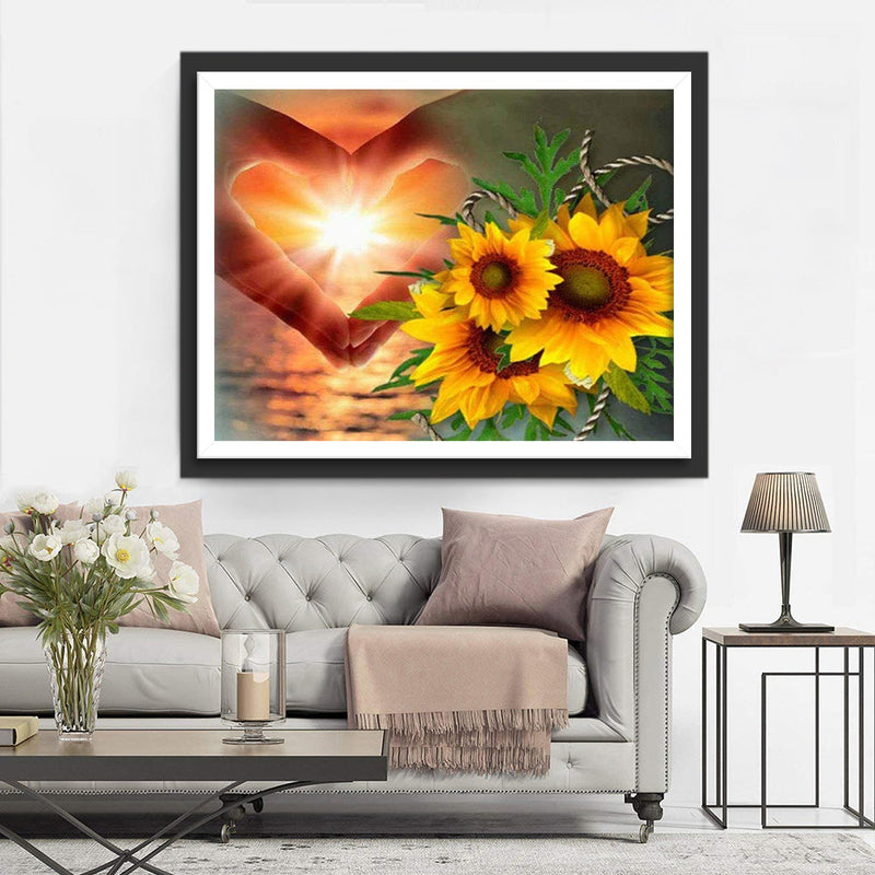 Un Bouquet de Tournesols et Soleil Broderie Diamant