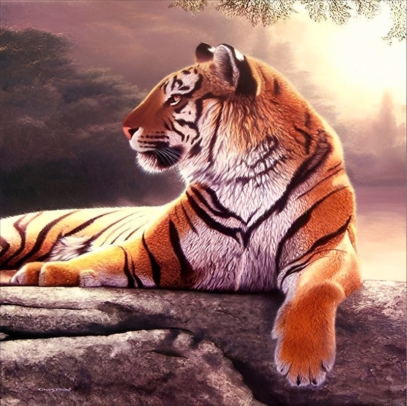 Tigre Animal Broderie Diamant DPTIGSQR111