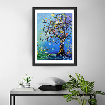 Arbre Magnifique Dessiné Broderie Diamant