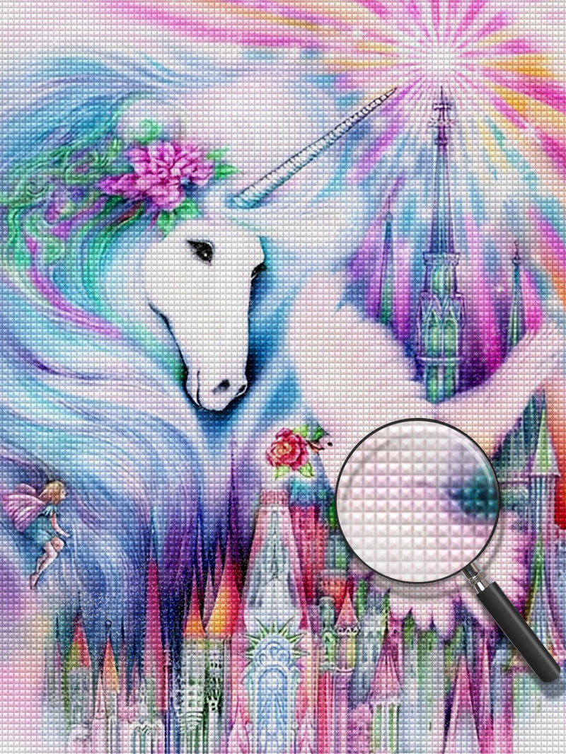 Licorne et Colombe Broderie Diamant