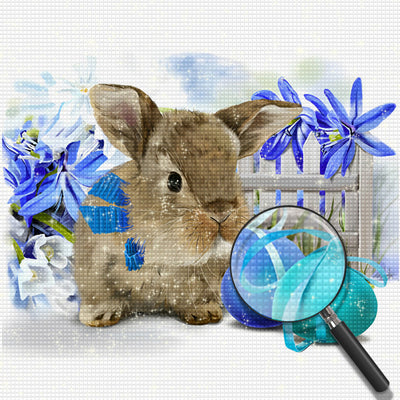 Mignon Lapin Enrobé de Pâques Fête Broderie Diamant