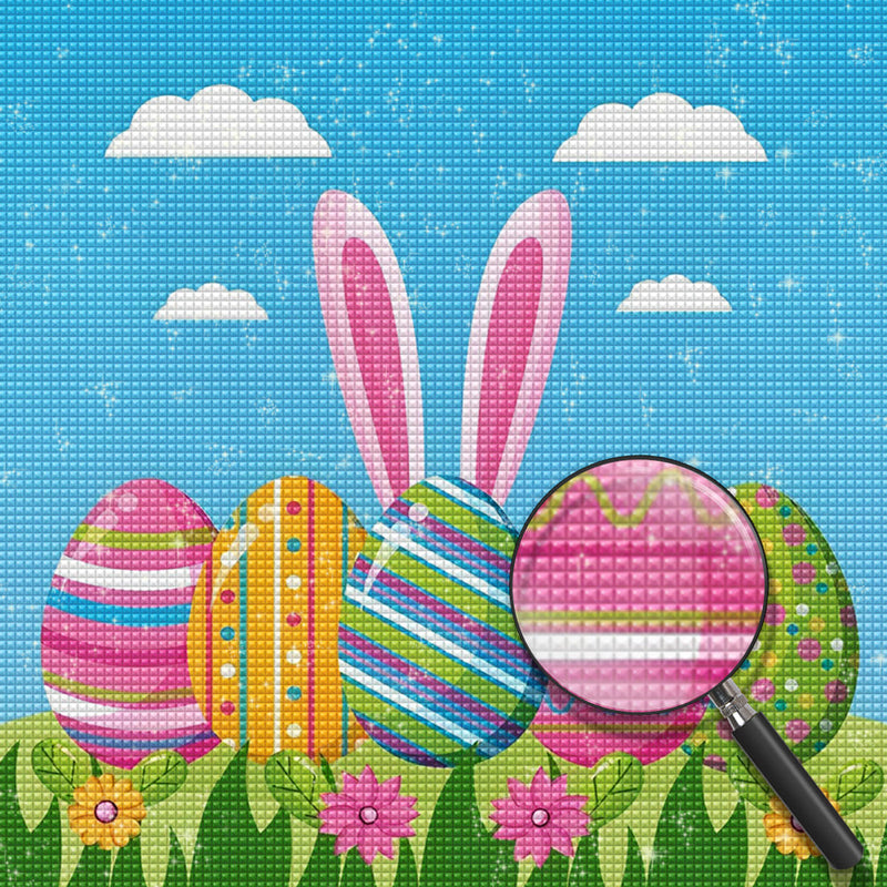 Lapin à Cache-Cache de Pâques Fête Broderie Diamant