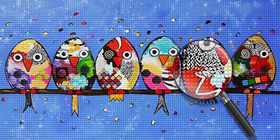 Oiseaux Multicolores des œufs de Pâques Broderie Diamant