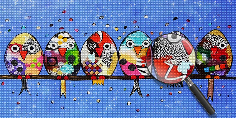 Oiseaux Multicolores des œufs de Pâques Broderie Diamant