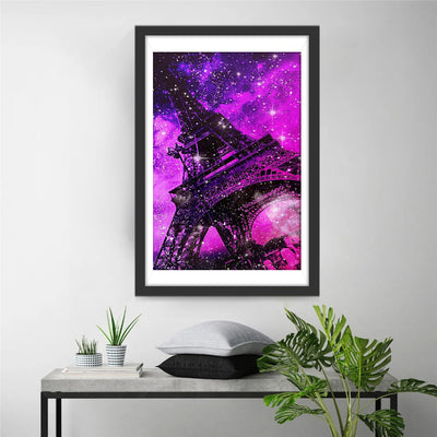 Tour Eiffel et le Ciel Violet Broderie Diamant