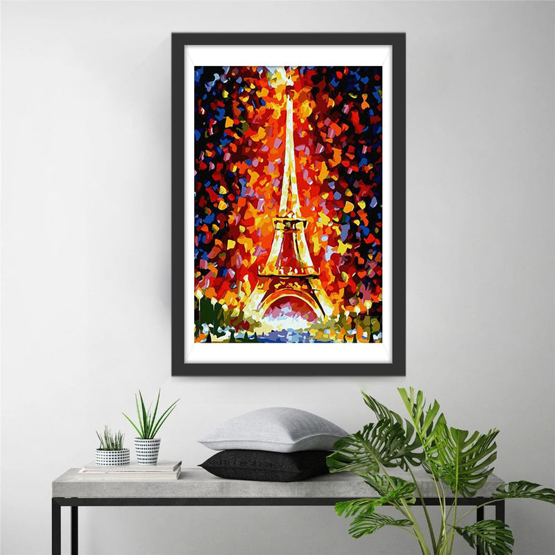 Tour Eiffel et Flamme Broderie Diamant