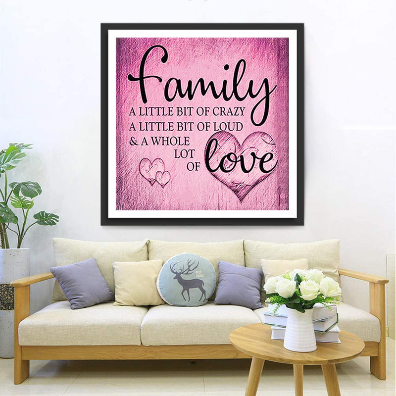 Famille et Amour Rose Broderie Diamant