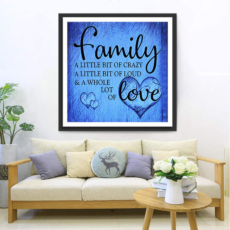 Famille et Amour Bleu Broderie Diamant