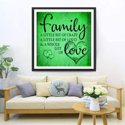 Famille et Amour Vert Broderie Diamant