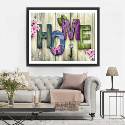 Mots de Home Multicolores Broderie Diamant