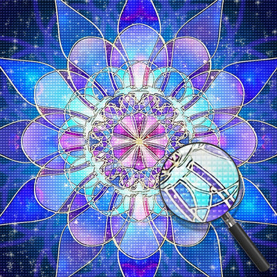 Mandala Bleu-Violet Broderie Diamant