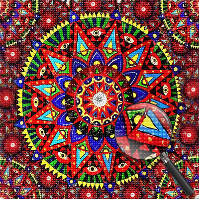 Mandala Rouge Broderie Diamant