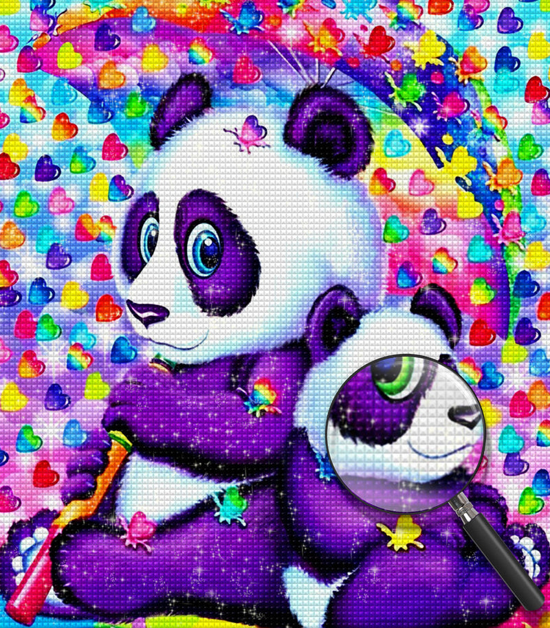 Pandas et Papillons Broderie Diamant