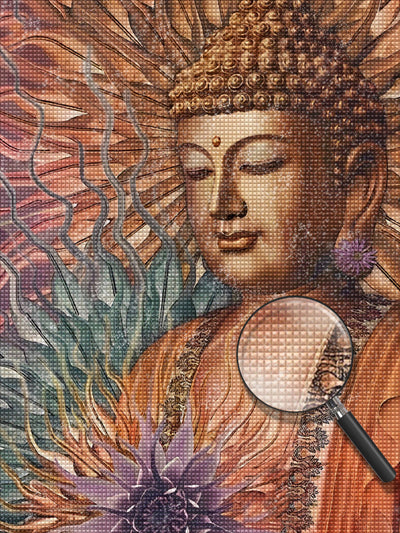 Bouddha et Lotus Broderie Diamant